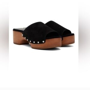 RAG & BONE Mara Clog Slide in Black Suede REVOLVE 36